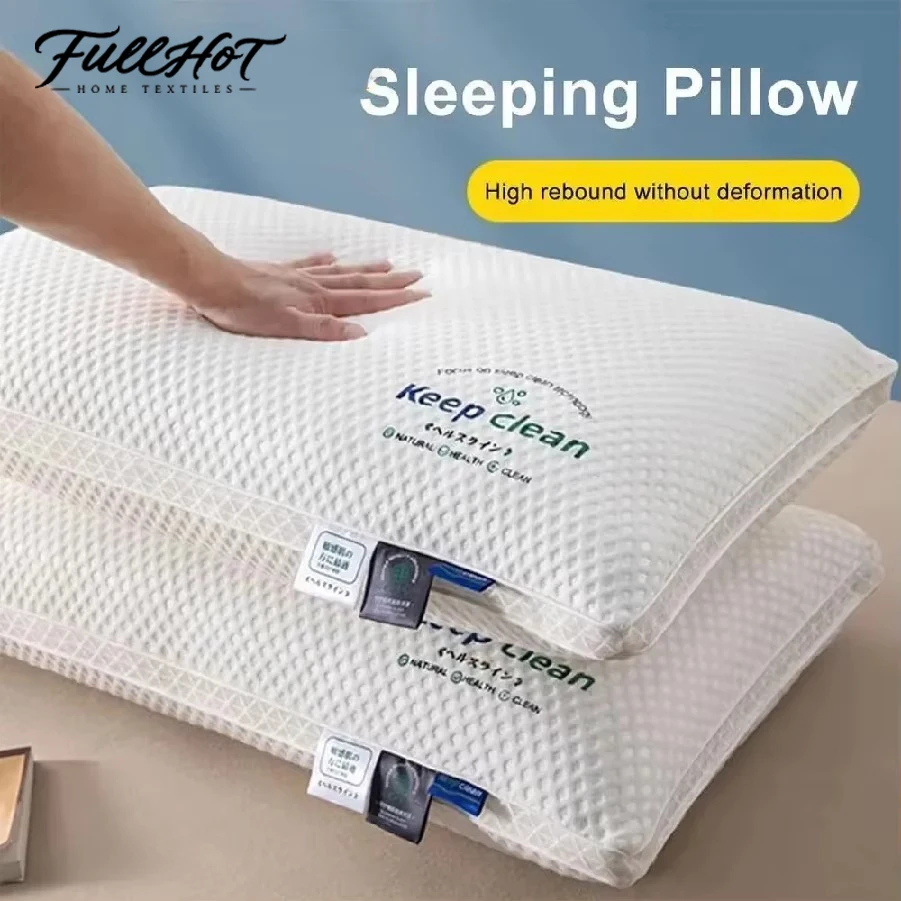 FULLHOT 3D Neck Pillow with High Elasticity and Non Collapse Soft Neck Protection Single Sleeping Pillow for Hotel Home Bedding