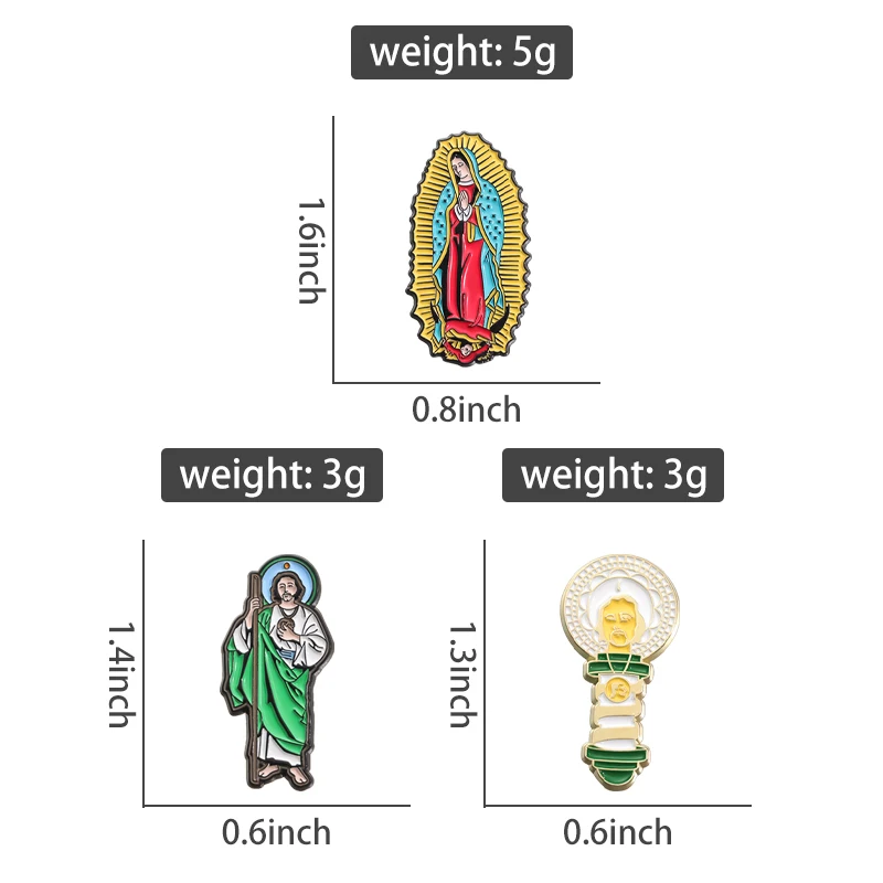 Saint Lady of Guadalupe Enamel Pins Creative Brooches Lapel Badge Golf Hat Clips Decorative Accessories Jewelry Gift for Friends