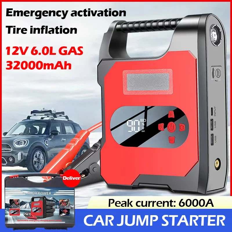 

Portable Jump Starter 12V 32000mAh 6000A High-power Automobile Emergency Starting Power Supply For Diesel Gasoline Vehicle