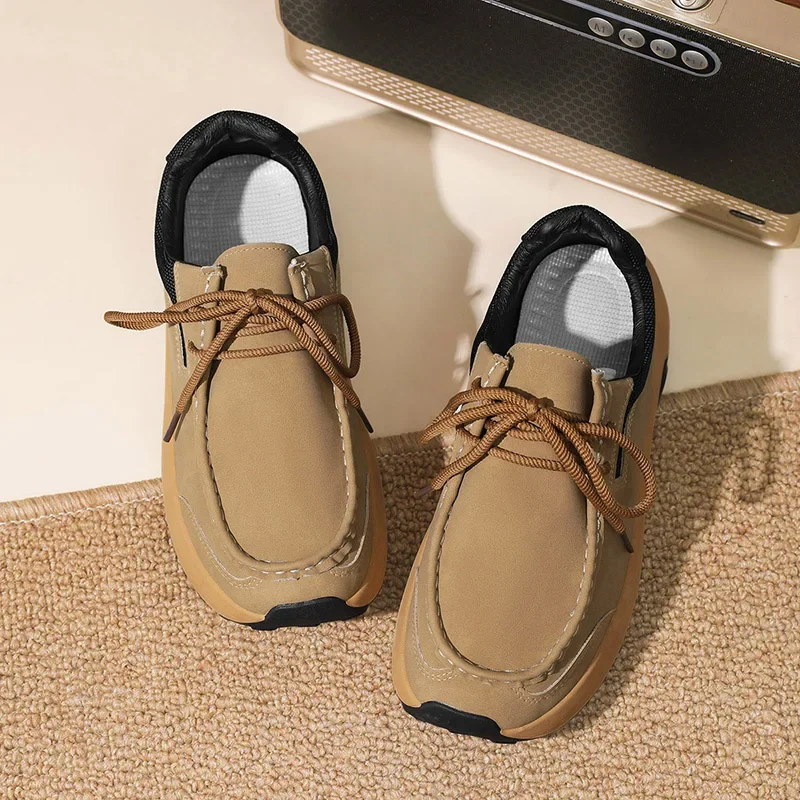 

2025 New Male Comfortable Leather Flat Footwear Sneakers Men Shoes Men Leather Casual Shoes Breathable Loafers Men Sneakers