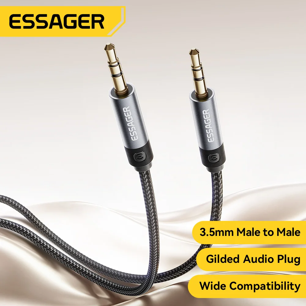 Essager 3.5mm Jack Audio Cable Jack 3.5 mm Male to Male Audio Aux Cable For Phone Headphone Car Speaker Computer Aux Cord 3M 5M