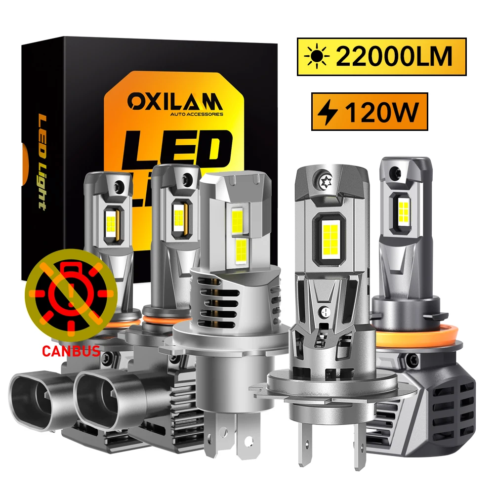 

2Pcs 22000LM H4 LED H7 9012 HIR2 LED Headlight CANBUS No Error 9005 HB3 H8 H9 H11 LED Headlamp Bulb 120W Turbo Auto Lamp 6500K