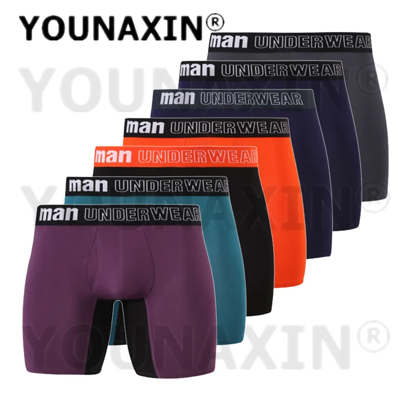 Celana dalam boxer pria, celana dalam panjang ukuran besar 7 buah, celana dalam Boxer untuk pria, celana dalam olahraga selangkangan terbuka Ukuran M L XL 2XL 3XL 4XL 5XL 6XL 7XL