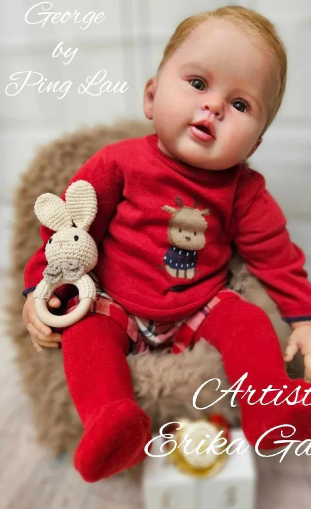 SINO-BB mit Bauchplatte, 55,9 cm, Prince George Reborn-Puppe, lebensechte Malerei, fertige Jungen-Babypuppe