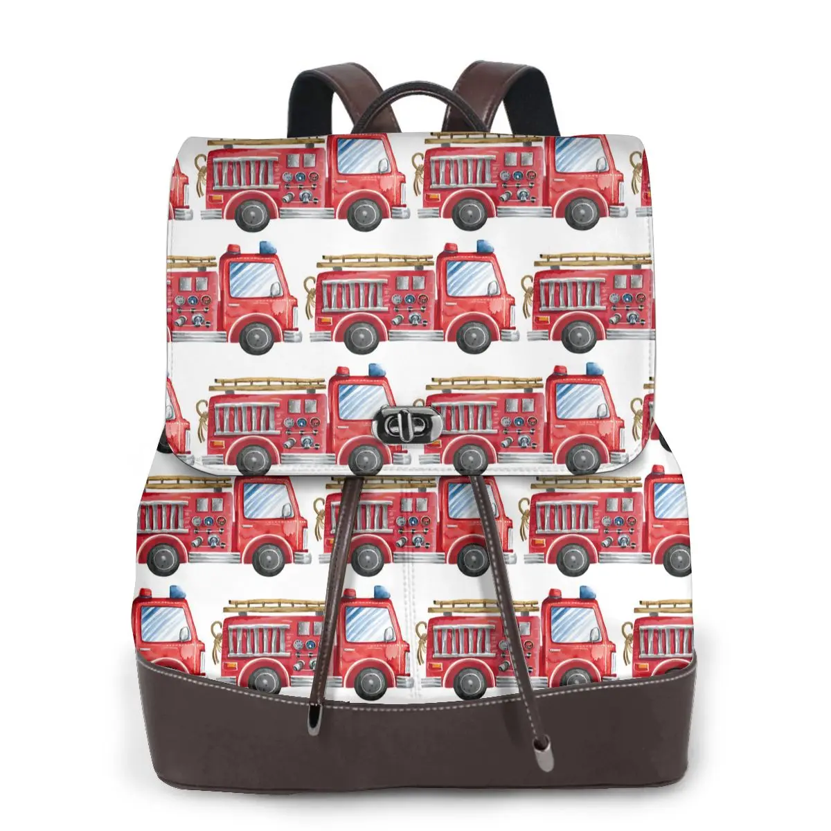 fire-truck-fire-engine-theme-bookbag-school-student-bags-hiking-travel-daypack-for-women-fashion-derma-backpack