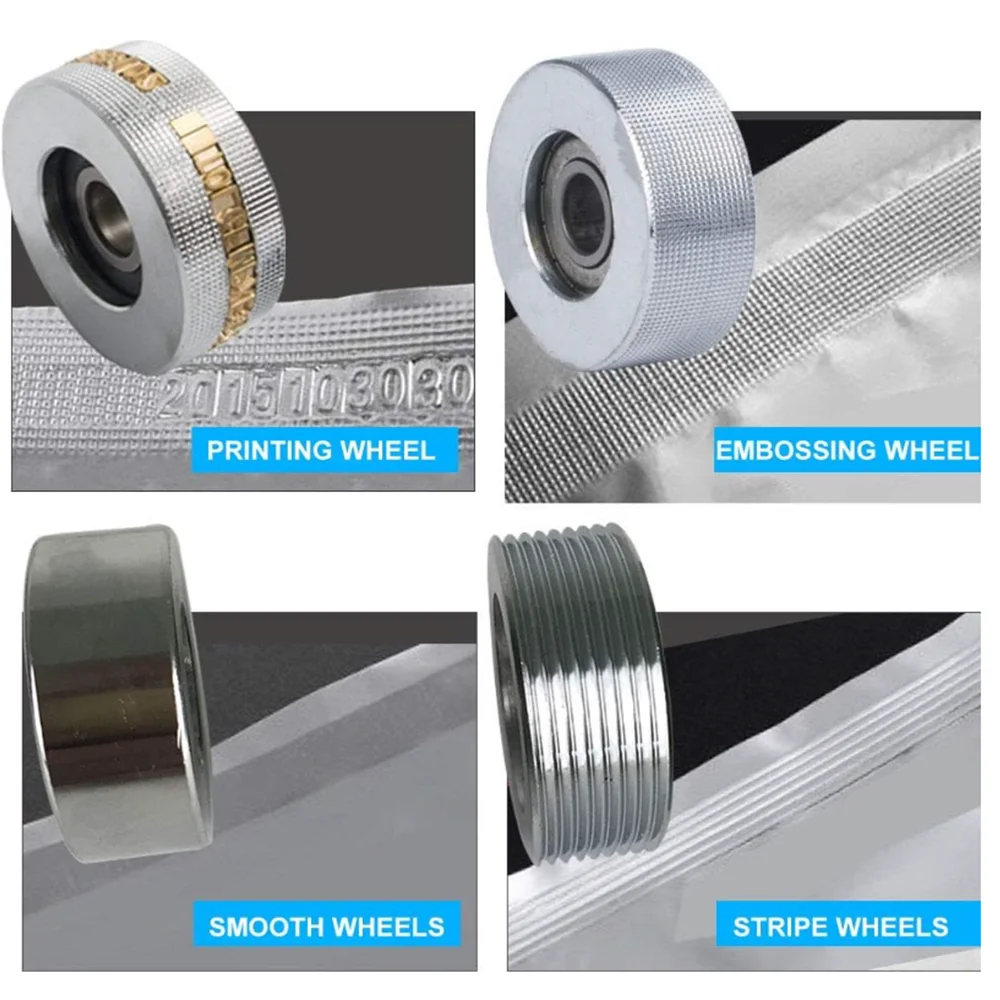 SUMEVE-Vedação Contínua e Acessórios Máquinas de Vácuo, Impressão Roda Em Relevo, Roda Lisa, Roda Listrada para Gadgets Cozinha