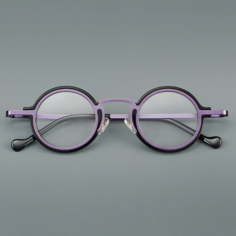 HONKAN Ultraleichter Acetat-Rahmen Metall-Brillengestell Retro Runde Lesebrille für Herren und Damen Hochwertiger Optischer Brillenrahmen – Detail 14