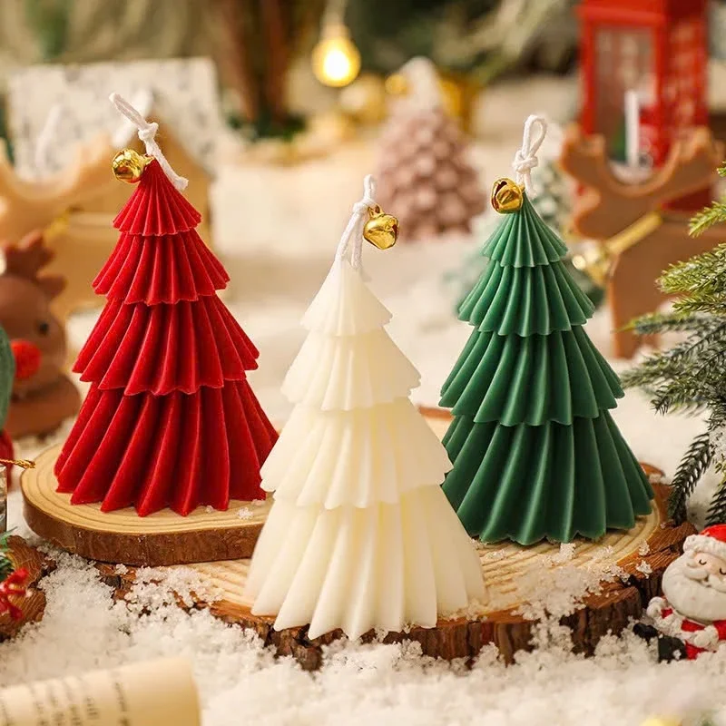 2027 Christmas Tree Candle Aromatherapy Candle Handmade DIY Scented Candles Xmas Gift Holiday Festival Home Decorations