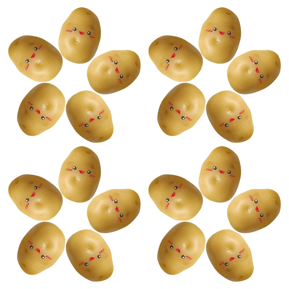

36pcs Mini Artificial Potatoes Realistic Faux Vegetables Yellow Kitchen Decoration Statue Simulation Display Model