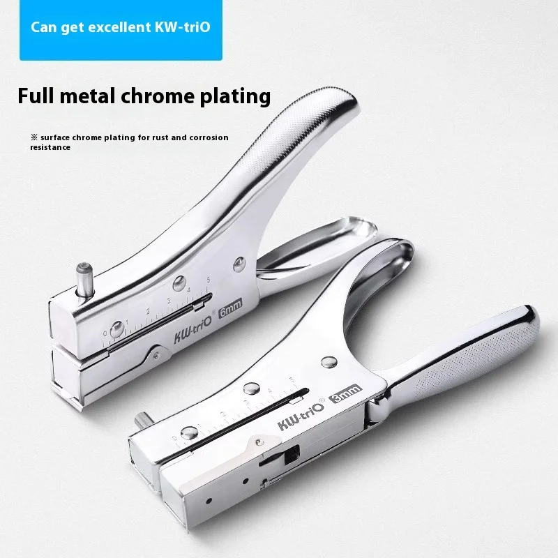 Durable Plastic Metal Construction Handheld 3/6mm Manual Round Hole Puncher with 50mm Paper Feed Depth Single Hole Puncher