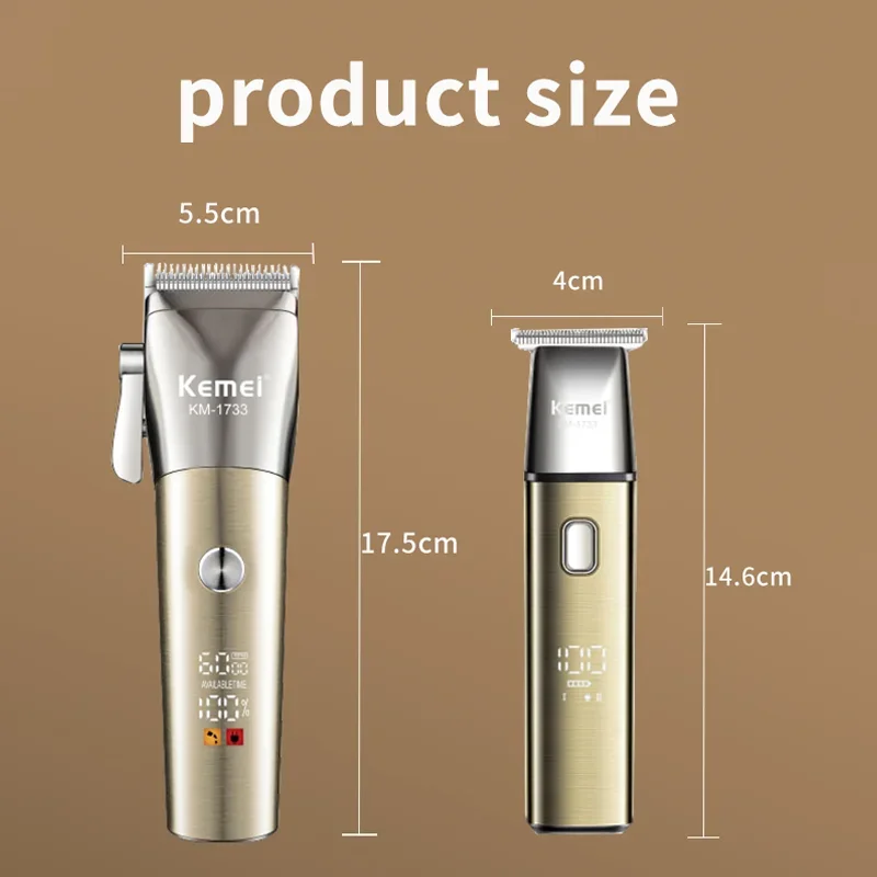 Kemei 1733 professional Waterproof combo kit Hair Clipper Rechargeable Beard Hair Trimmer For Men Electric Haircut Machine Kit