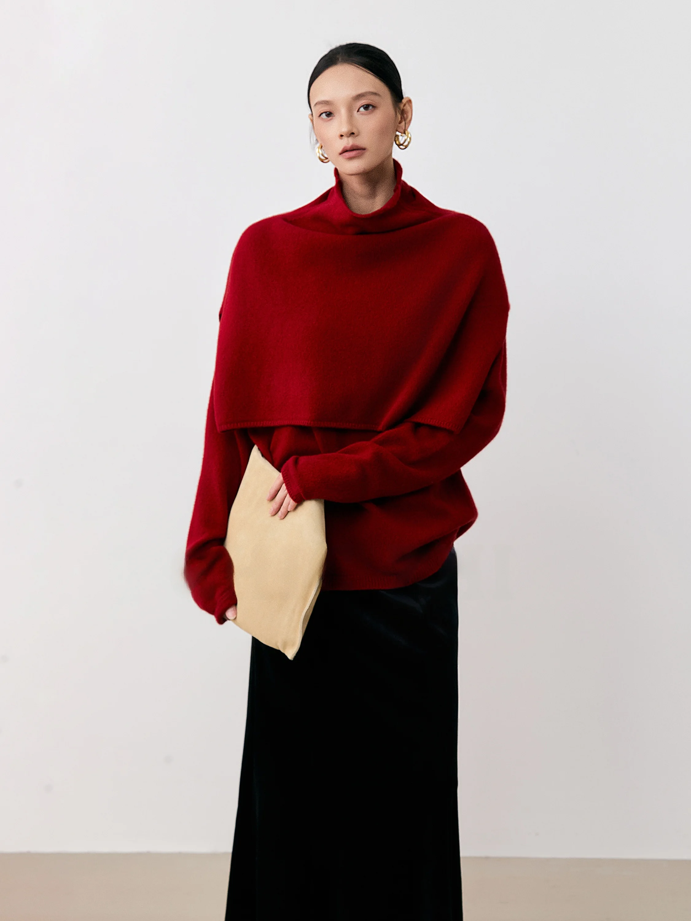 

Свободный вязаный шерстяной комплект из двух предметов с высоким воротником CHIC ZHI25, зимний женский модный мягкий шерстяной свитер Aosphere Sensation