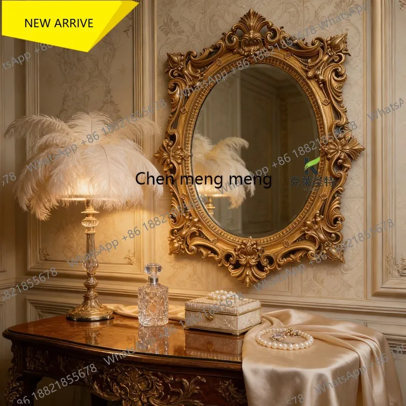 z183 French retro court style decorative mirror American fireplace mirror dresser makeup mirror European style