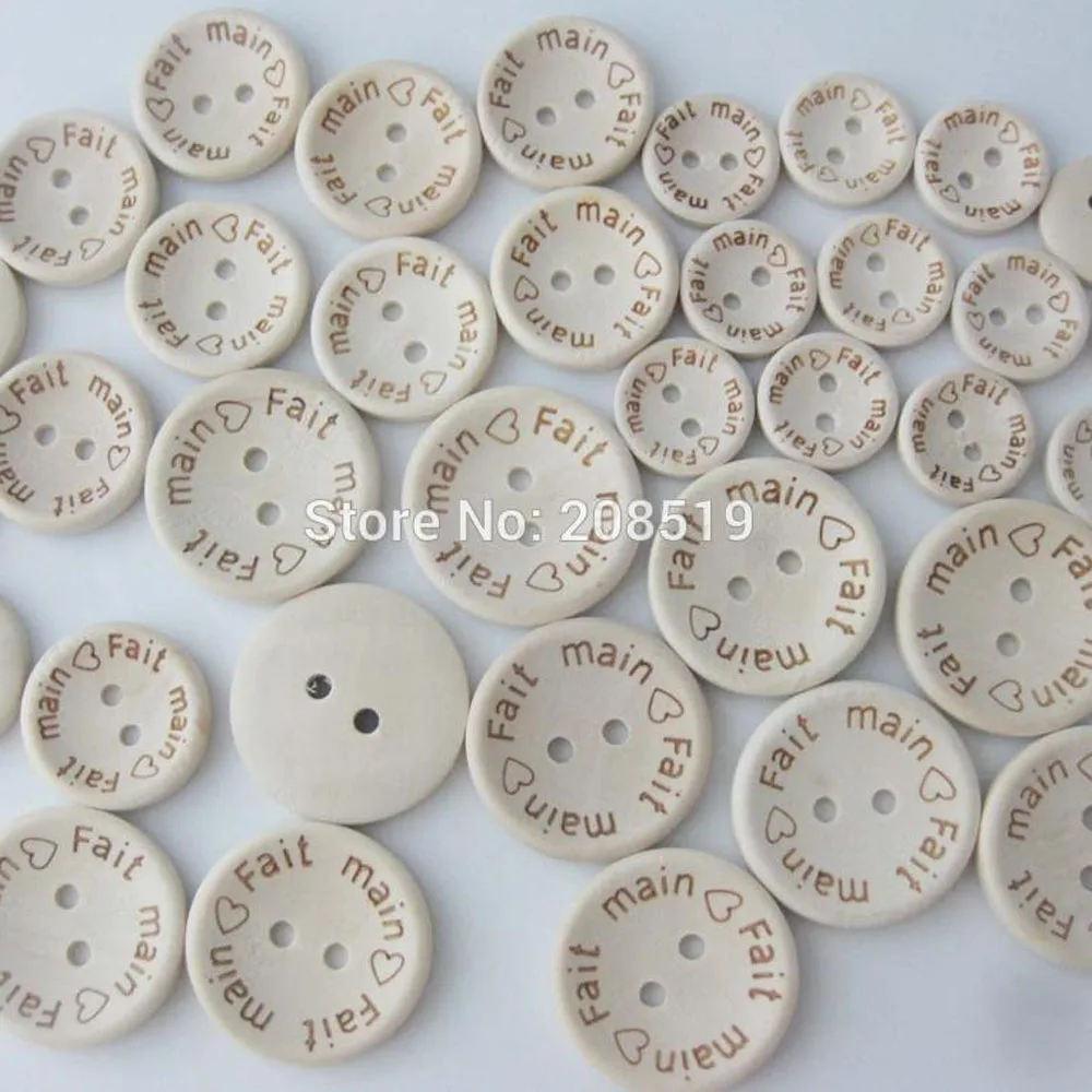 WBNSAL-botones principales de madera para ropa, accesorios de costura, 15MM/20MM/25MM, 50 piezas