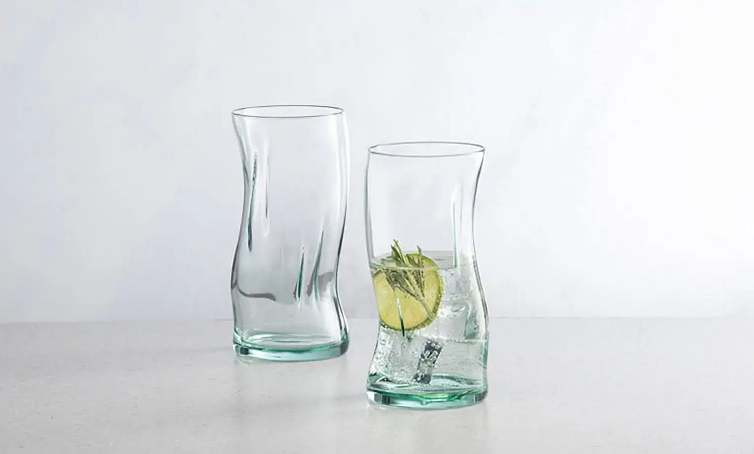 Clear Green Glassware, 14.9 oz