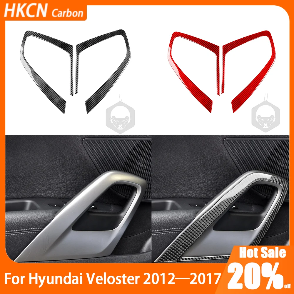 

Для Hyundai Veloster 2012-2017 углеродное волокно передняя внутренняя дверная ручка панель автомобильные аксессуары внутренняя крышка отделка наклейка украшение