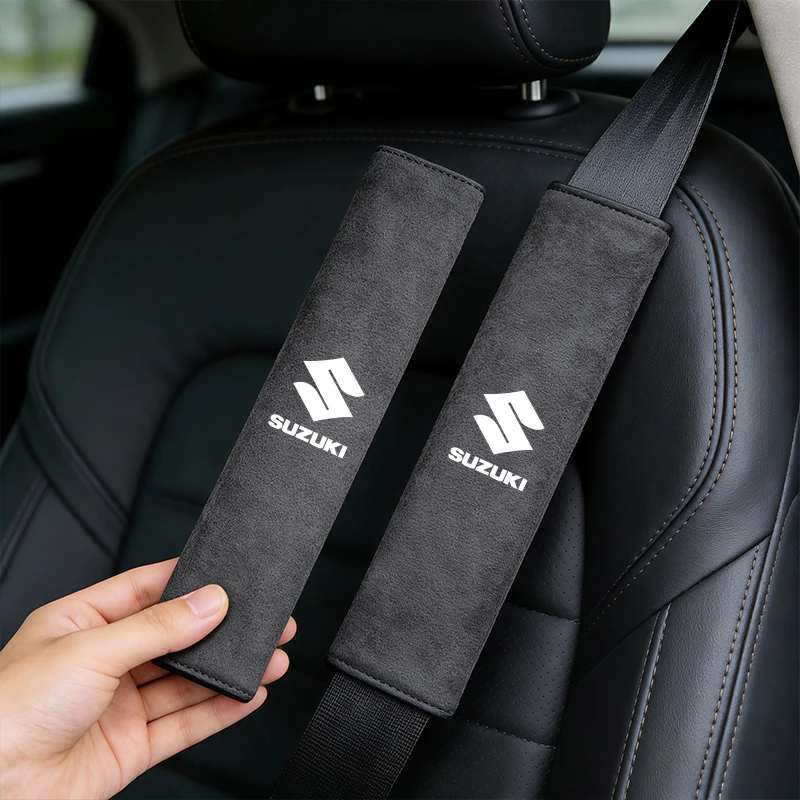 Almohadilla para cinturón de seguridad de coche, correa de seguridad, funda para hombro, accesorios de alfombrilla suave para Suzuki Swift Jimny SX4 Ignis Samurai Vitara Baleno Splash