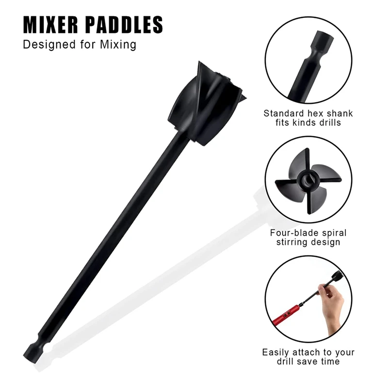 Resin Mixer Paddles, Epoxy Mixer Attachment for Drill, Reusable Paint Stirrer Drill Attachment(6Pcs)