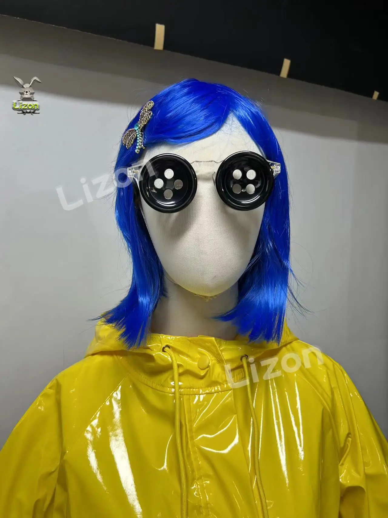 Coraline Cosplay Coraline Button Eyes bottoni neri Eyewear for Other Mother Costume Round Glasses Button Ears for Kid