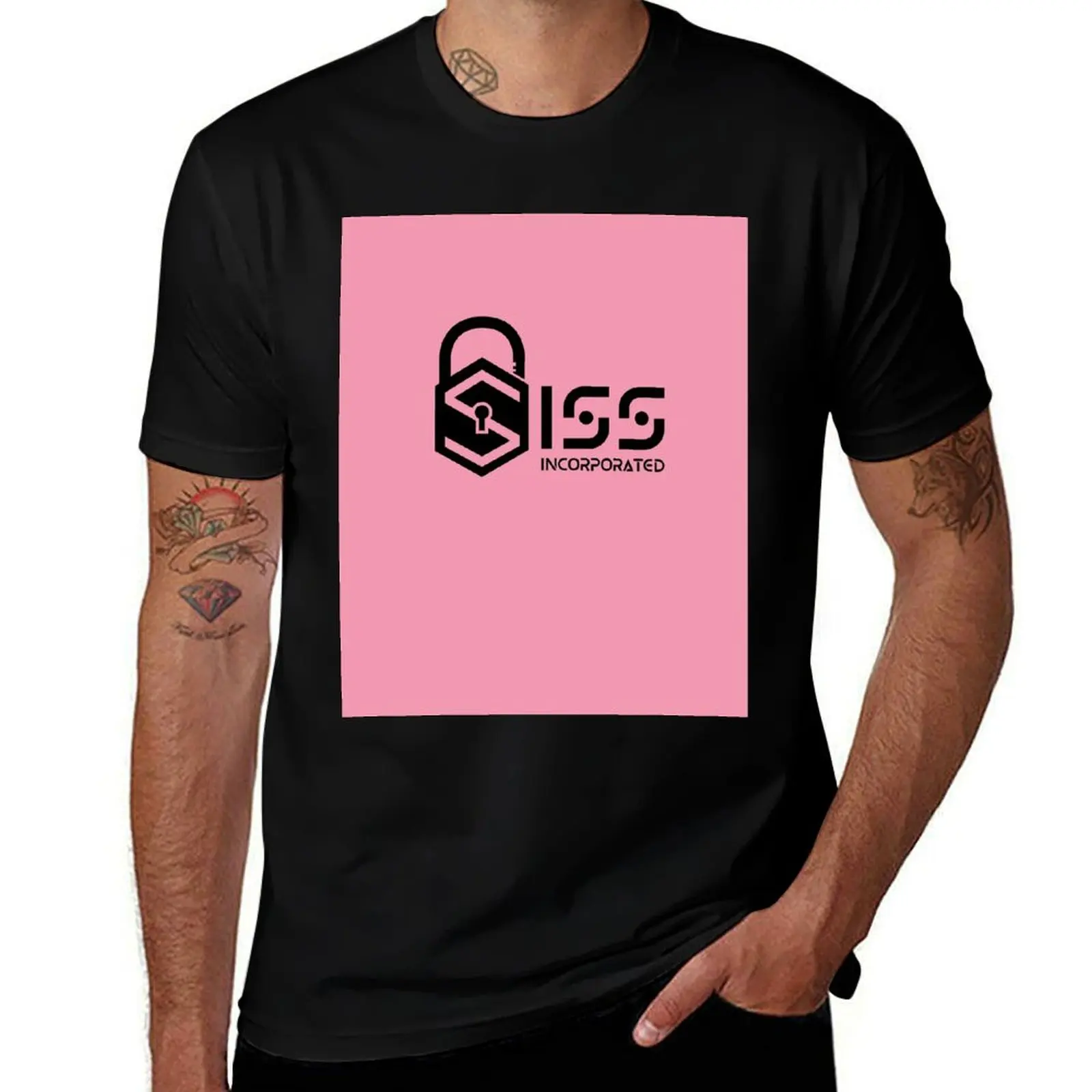 SISS inc Company Logo Black & Pink T-Shirt Streetwear Print Tee Shirt