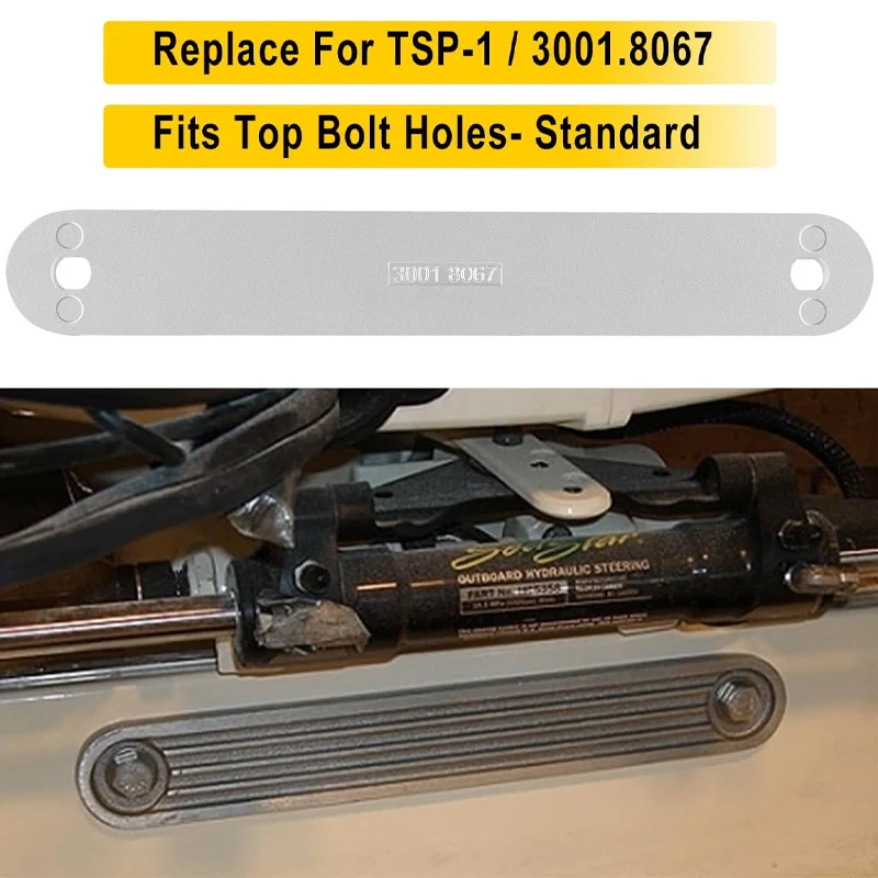 TSP-2DP Marine Transom Support Plate Fits Lower Bolt Holes, 12" x 2", 10" Bolt Hole Pattern