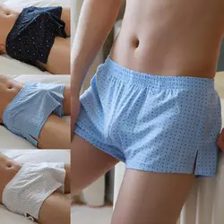 Soutong Print Wide Waistband Mens Underwear Male Boxers Sexy Underpants Comfy Elastic Waist Loose Boxer Underwear Homewear