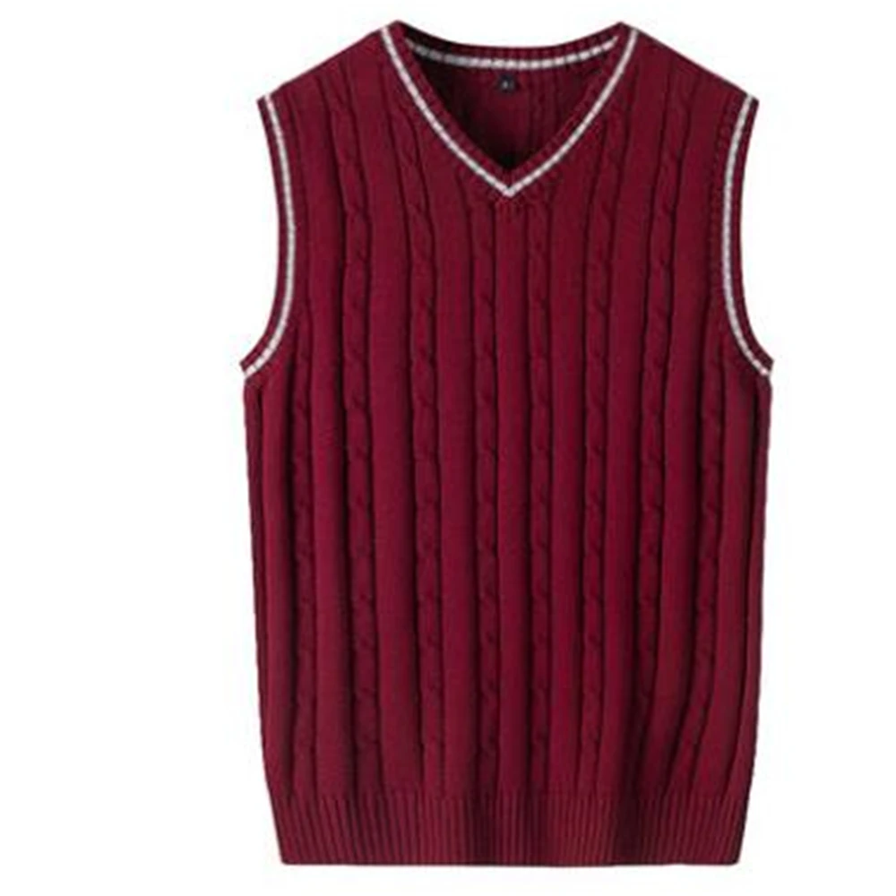 Hedging Sweaters Sleeveless Mens Autumn Winter V-Neck Students Vests Waistcoat Knitted Warm Casual Men Slim Pullovers Sweater