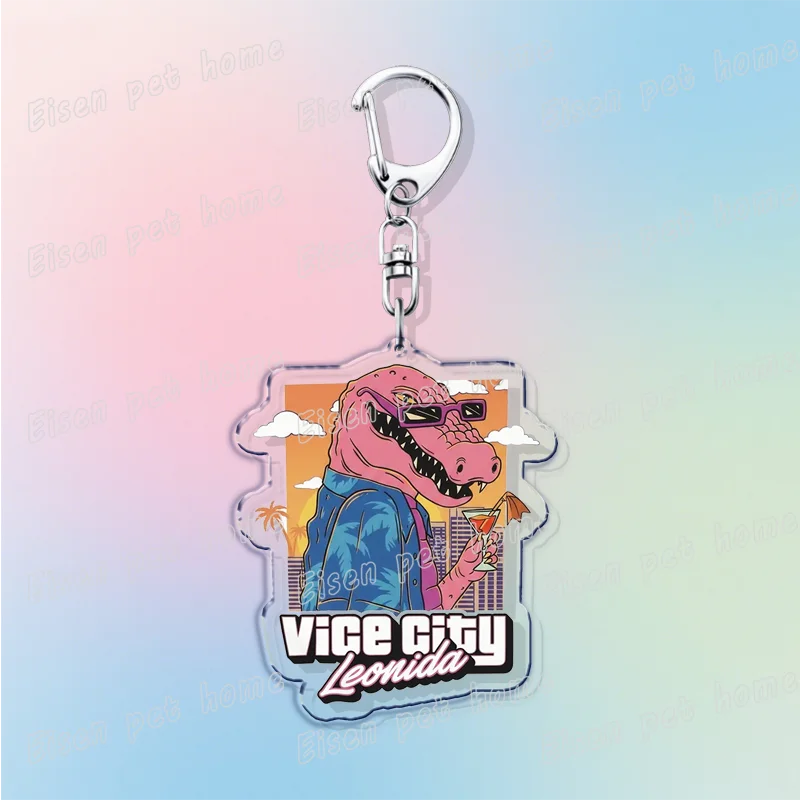 Klassische Vice City Schlüsselanhänger für Accessoires Taschenanhänger San Andreas PC-Spiele Liebhaber Schlüsselring Schmuck Fans Geschenke