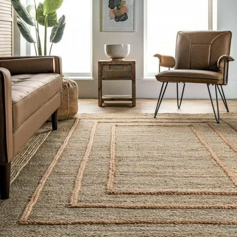 Rugs Natural Jute Braided Mat Style Reversible Runner Rug Living Area Carpet Rag Rug