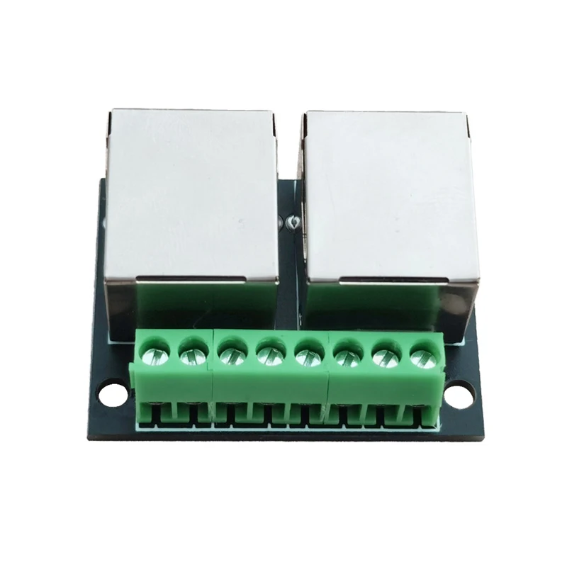 2PCS RJ45 Double female adapter board The RJ45 network adapter board turns the 3.5-pitch terminal to the 8P network adapter