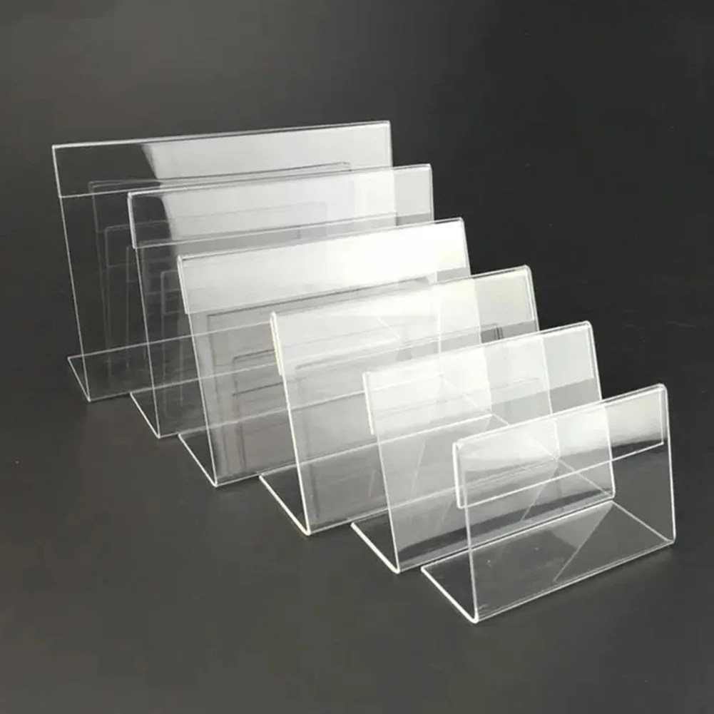 

10/20PCS Acrylic Price Tag L Type Desk Card With Protective Film Price Display Board L-shaped Photo Frame Mini Sign Holders