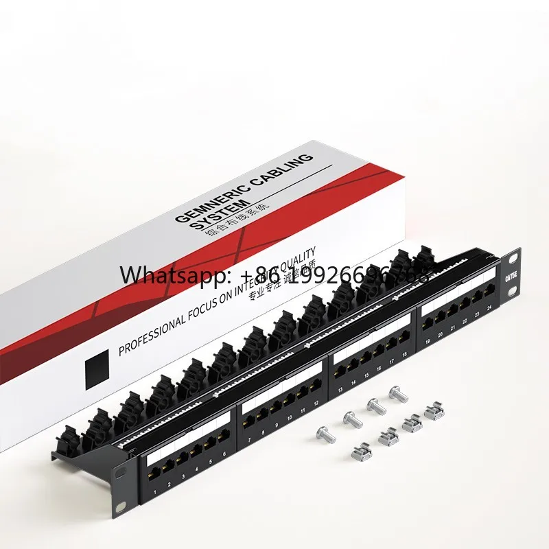 24 Port Lan CAT5 1U 19 Inch Patch Panel Rack Mount for Networking Rack Cabinets