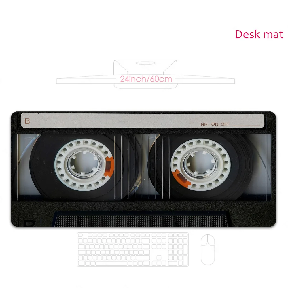 Vintage Cassette Tape Retro Mousepad Mouse Mat Desk Mat Large Gaming Accessories Prime Gaming XXL Keyboard Pad