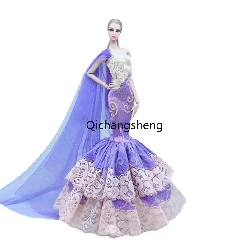 Trắng Đen Hoa Váy Đầm Cho Quần Áo Búp Bê Barbie Trang Phục 1/6 BJD Nhà Búp Bê Phụ Kiện Công Chúa Đảng Áo Choàng Đồ Chơi