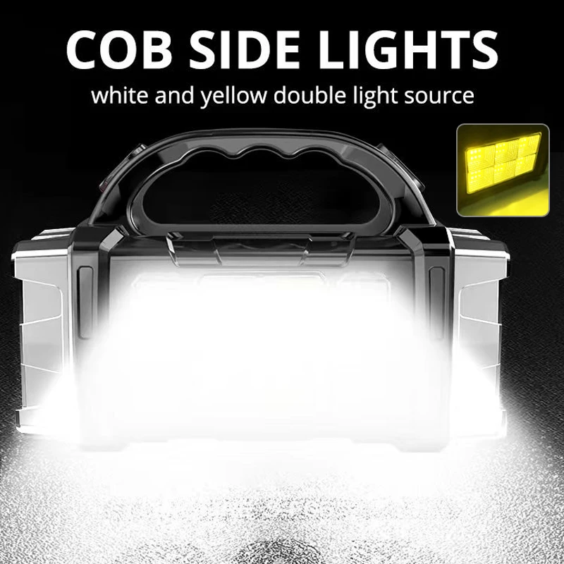 Most Powerful Led Flashlights Solar Light Rechargeable Led Flashlight Cob Tactical Torch Long Range Lamp Fishing Camping Lantern