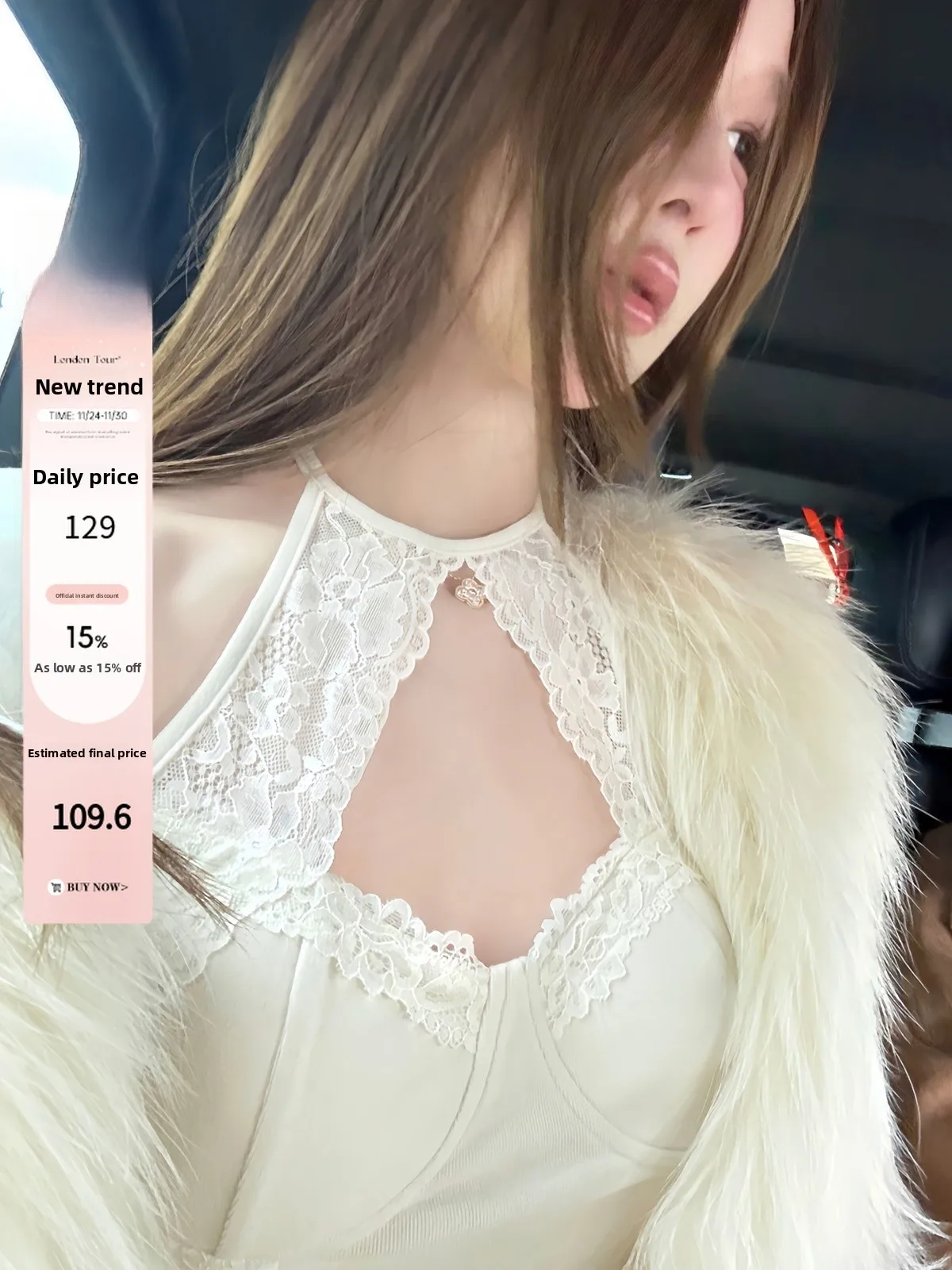 

Женская футболка Ballet Pure Desire Lace Ne Hanging Slim Fit Long Sve Thi Winter Inner Wear Top от BAI UI N