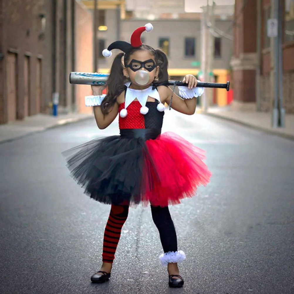 

1Pcs Performance Costume Tutu Dress Splicing Gauze Skirt Clown Cosplay Christmas Party Size S Clown Dress