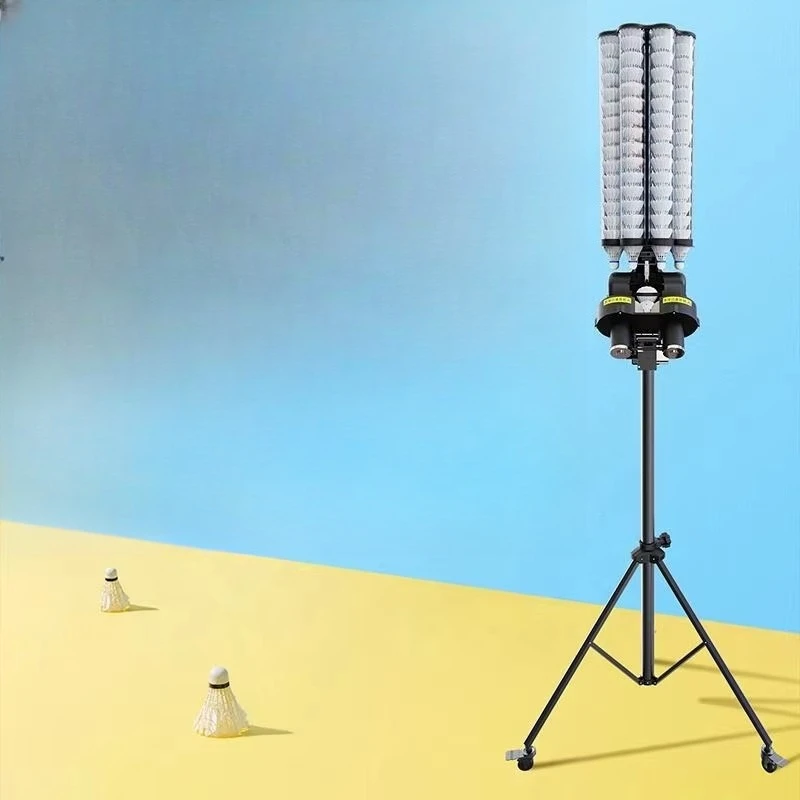 Portable Automatic Badminton Shuttlecock Serving Machine Adjustable Training Shuttle Feeder with Tripod Stand for Club Practice