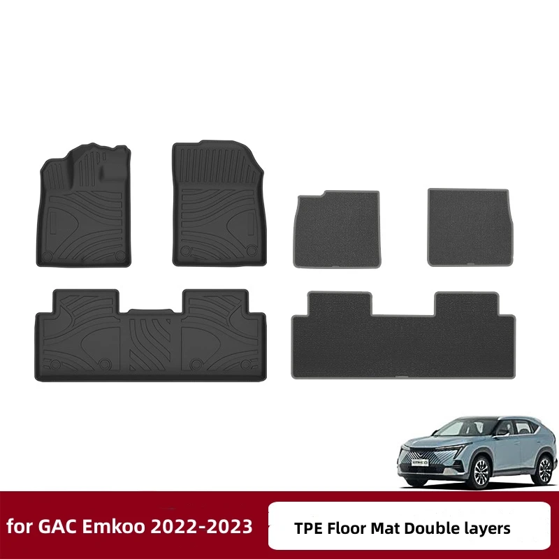 Great Wall Poer Car Interior Accessories Floor Mat for GAC Emkoo 2022-2023 TPE ECO Material Carpet Full Set Front and Back