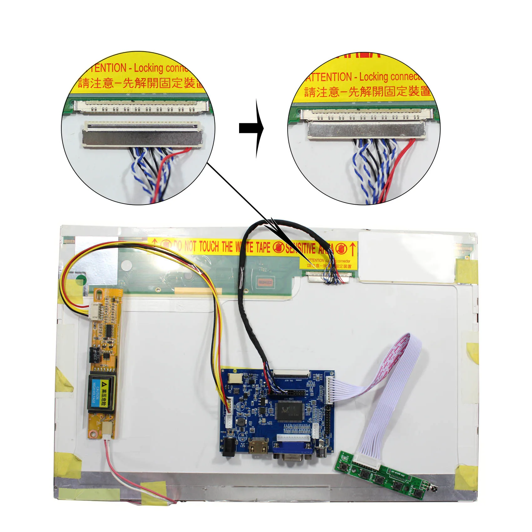 

H-D VGA+2AV LCD Controller Board 15.4inch 1280x800 B154EW01 LTN154AT01/07/10 Screen