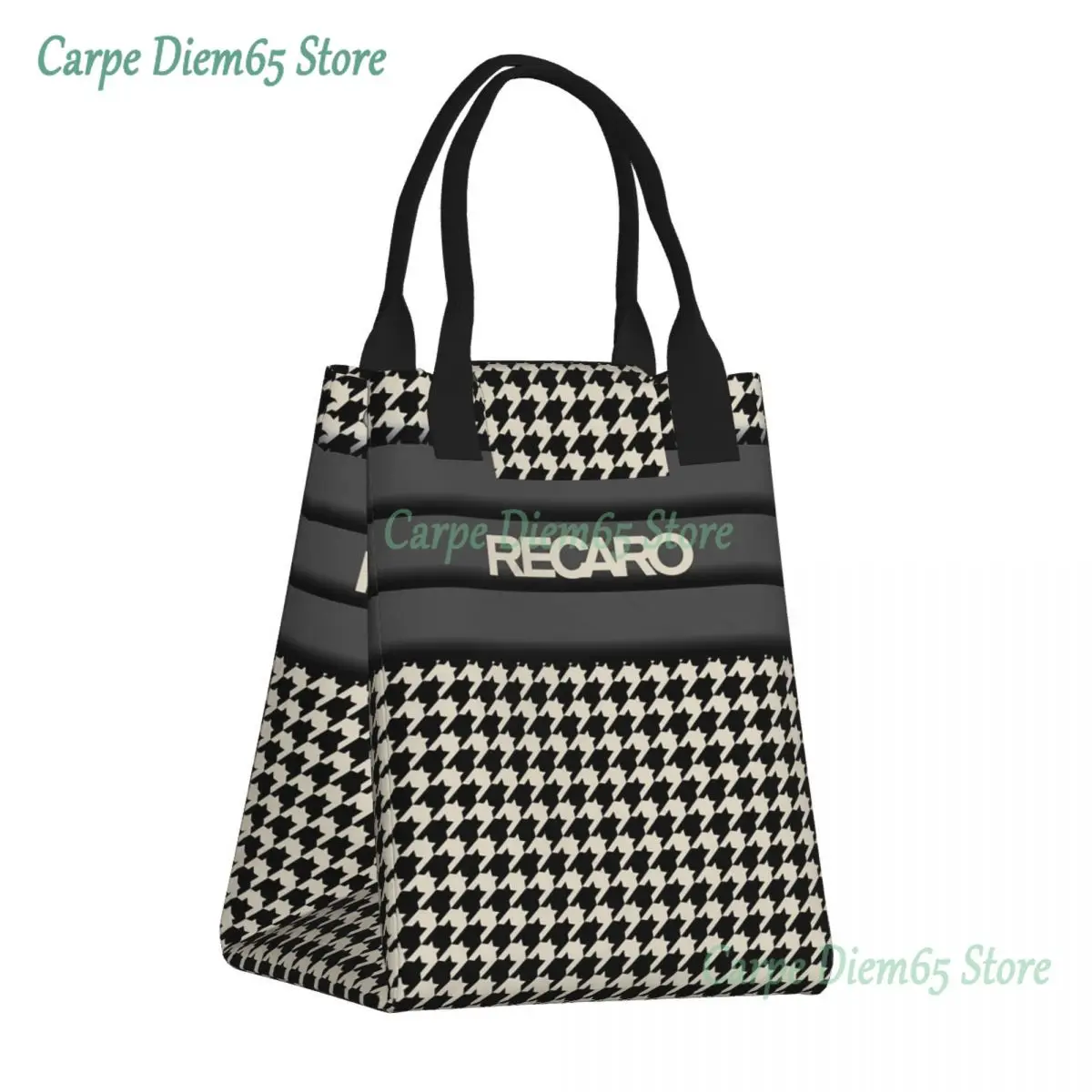 

Recaro Houndstooth Lunch Box Women Multifunction Thermal Cooler Food Insulated Lunch Bag Office Work Resuable Picnic Tote Bags