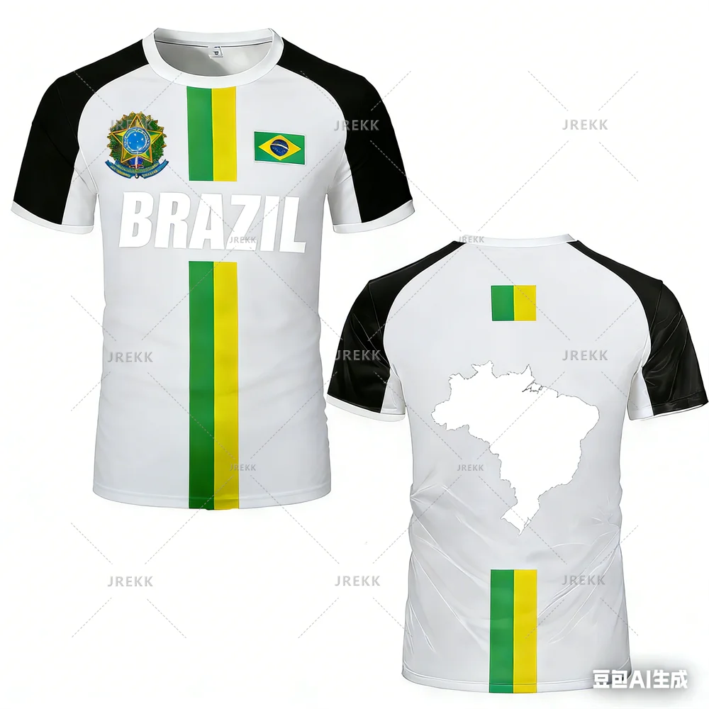 2026 New Design Football Jersey Training Top Brazil Flag Stripe Maillot Football Jersey Outdoor Quick-drying Sports Tee T-shirts