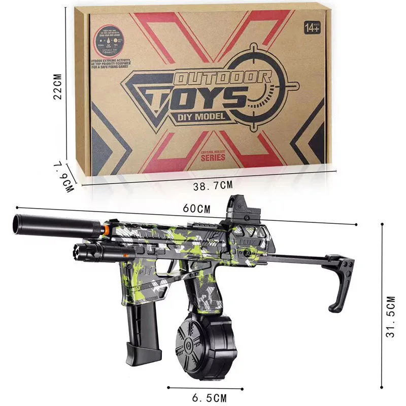 New Mp17 Camouflage Skin Can Launch Gel Ball Toy Gun with 7.4V Battery High Quick Release Outdoor Toy Team Interactive New Gift