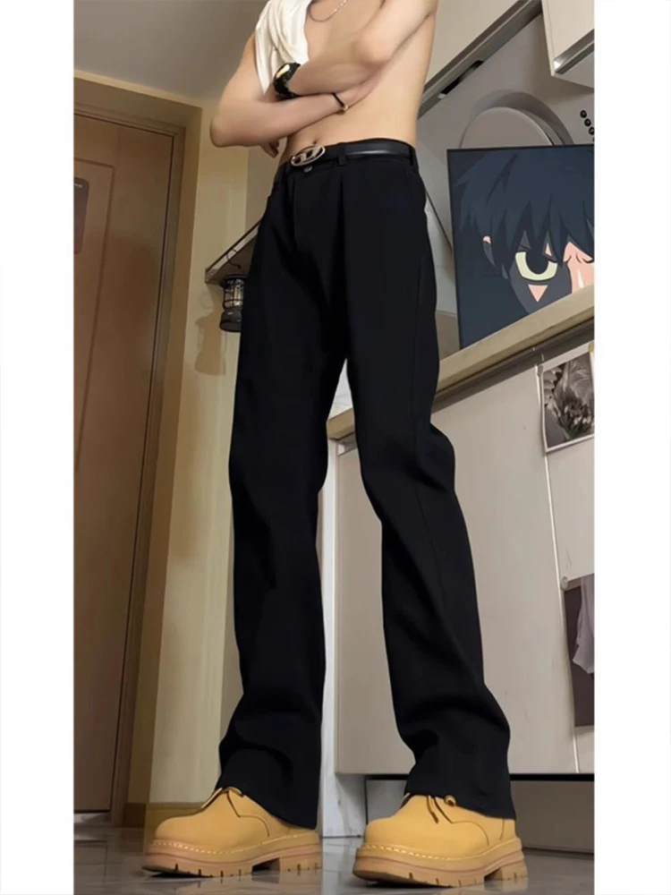 

Мужские эластичные расклешенные джинсы Bla в американском стиле, модные, с высокой талией, прямые, зауженные, молодежные, осенняя коллекция