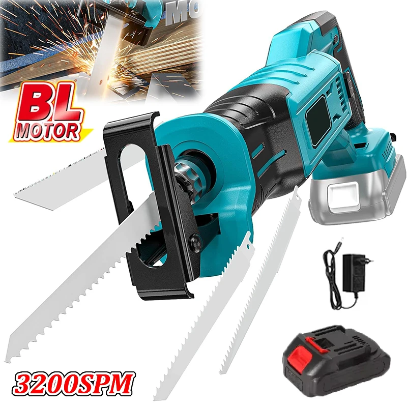 Cordless recycling Saw Variable Speed SPM Brushless Wood Metal Electric Saw With 4PCS Blades for Makita 18V Battery