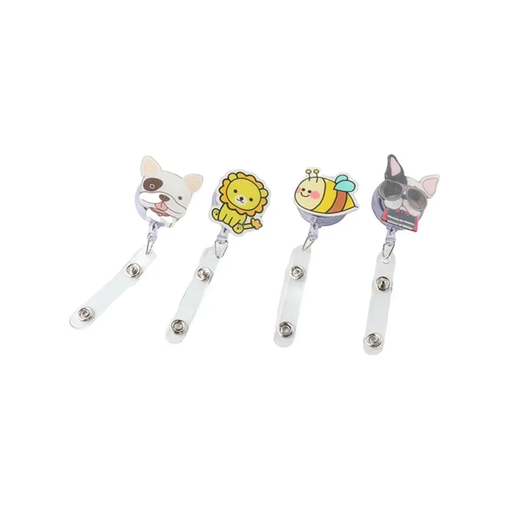 

Retractable Nurse Badge Reel Cat Puppy Name Tag Dog Badge Holder Work Card Cartoon Animals Easy Pull Buckle Doctor Students
