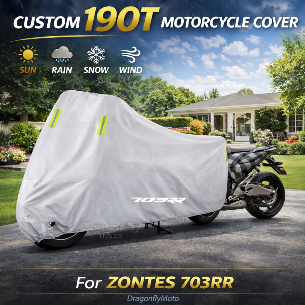 

Чехол для мотоцикла ZONTES 703RR 703 RR rr 2025 2024, серебристый, водонепроницаемый, защита от УФ-излучения, дождя, пыли, солнца, для улицы и дома