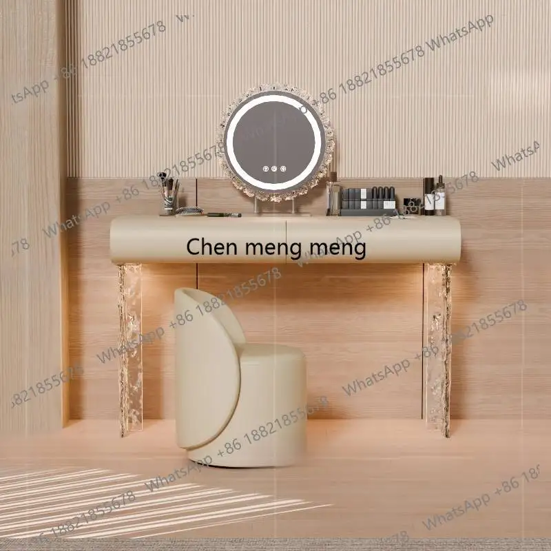 

Роскошный туалетный столик в скандинавском стиле с выдвижными ящиками, глянцевый, длинный, винтажный, угловой, со стеклянной столешницей, мебель для дома