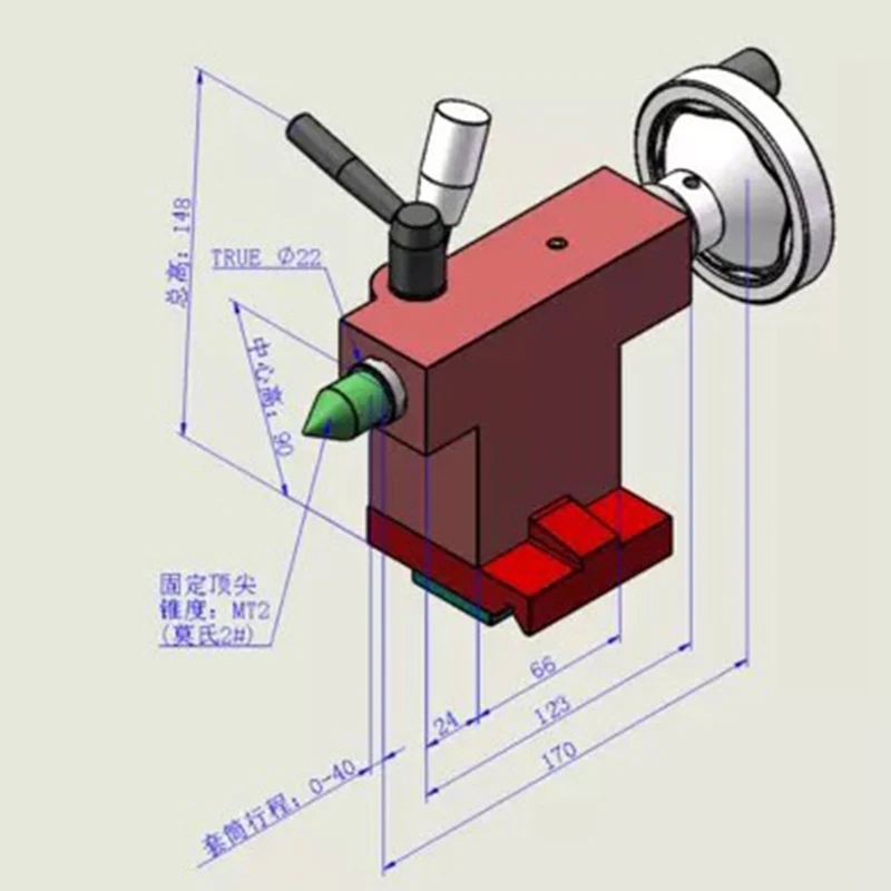 0618 Fast Mini lathe tailstock Tailstock lathe tailstock Assembly small lathe accessories thimble drilling Accessories