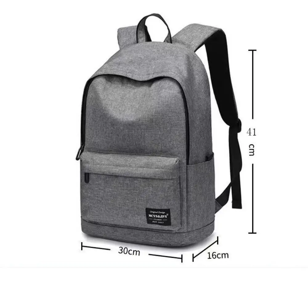 Trendy Oxford Cloth Versatile Backpack 15 inches Washable School Student Backpack Black Grey Computer Bag Unisex